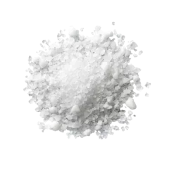 Fotobehang Pristine White Sea Salt Crystals Heap Isolated on transparent Background for Culinary and Wellness Use © Juan
