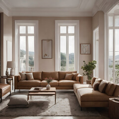A light brown living room