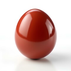 red easter egg on white. red easter egg isolated on white background with shadow. red easter egg flat lay. easter egg