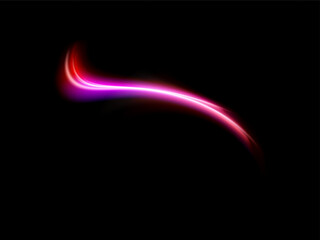 Vector glowing light lines. Neon light, light effect PNG. pink line light PNG, magical glow, shine.