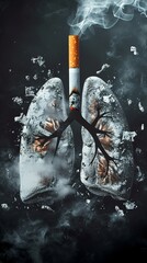 provoking visual concept an smoking about its harmful effects