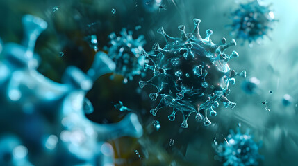 Coronavirus 2019-nCov novel coronavirus concept. Microscope virus close up - obrazy, fototapety, plakaty