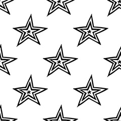 Obraz premium Seamless pattern with cute stars doodle for decorative print, wrapping paper, greeting cards, wallpaper and fabric