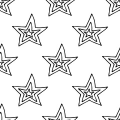 Seamless pattern with cute stars doodle for decorative print, wrapping paper, greeting cards, wallpaper and fabric