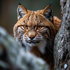Fototapeta premium Portrait of Eurasian Lynx, Lynx portrait, 