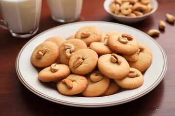 Naklejka premium A plate of cashew nut cookies