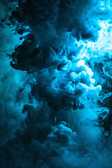 blue neon cloud of smoke.