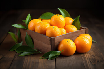 tangerines in a wooden basket