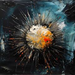 Black Sea urchin underwater