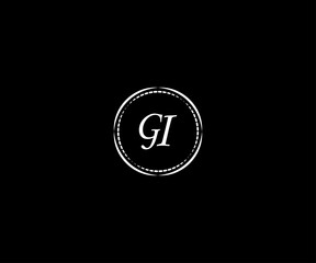 Abstract  GI letter logo. black background.