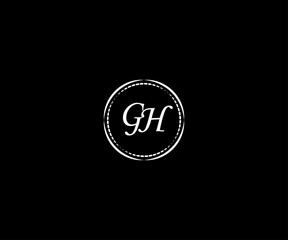Abstract  GH letter logo. black background.