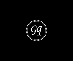  Abstract GQ Letter Logo. Black Background.