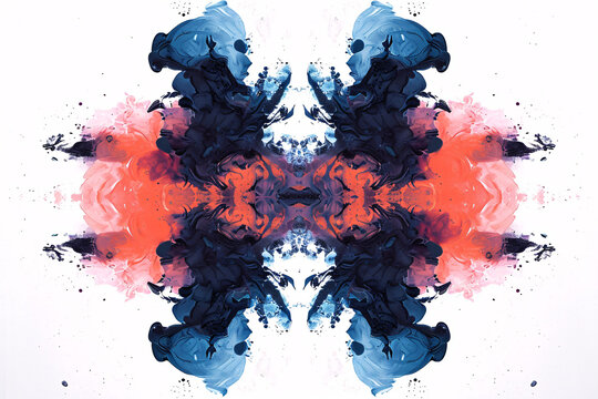 Red and blue inkblot test background