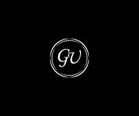  Abstract GU Letter Logo. Black Background.