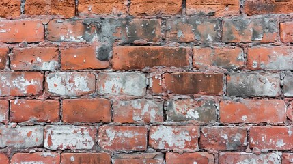Red Brick Wall With White and Gray Bricks