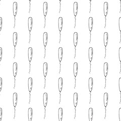 Holiday seamless pattern with flying balloon doodle for decorative print, wrapping paper, greeting cards, wallpaper and fabric
