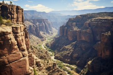 Fototapeta na wymiar Majestic canyon with layers of rock formations stretching into the distance
