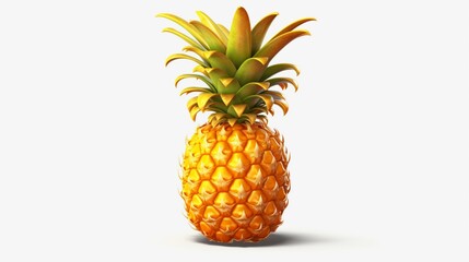pineapple fruit icon isolated on transparent background Ai Generative