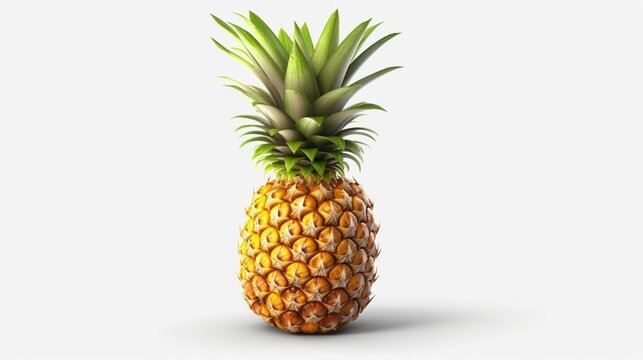 pineapple fruit icon isolated on transparent background Ai Generative