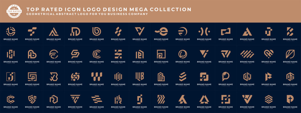 Luxury monogram business company identity icon logo design collection