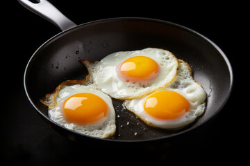 fried egg. close-up. chicken egg meal, protein-rich breakfast. cooking at home.