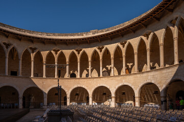 Fototapeta na wymiar View of historic Bellver Castle in Palma de Mallorca, Spain.