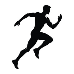 Fototapeta na wymiar Running Athlete Silhouette