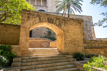 Detail of the Amazing Royal Palace of La Almudaina in Palma.