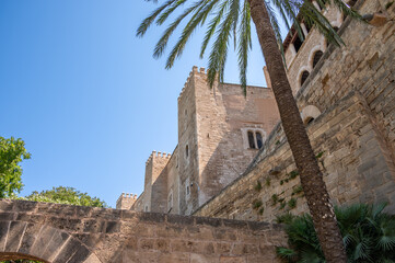 Obraz premium Detail of the Amazing Royal Palace of La Almudaina in Palma.