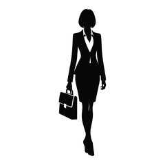 Businesswoman in Motion Silhouette