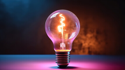 Light bulb realistic glowing and turned off isolated on black lamps - obrazy, fototapety, plakaty