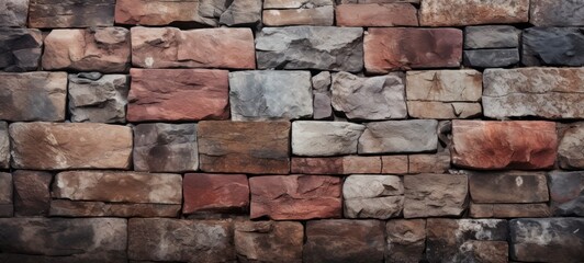 Obraz premium Stone bricks texture banner wallpaper. Stone Bricks wall texture. Horizontal photo. For banners, posters, advertising.