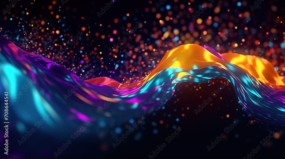 Wall mural dynamic abstract liquid flow particles background