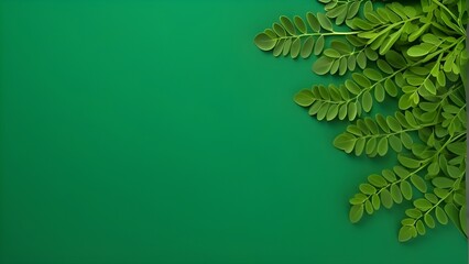 Generative ai. on top of a green table, greenery, botanical background, green background, green leaves, fern, green theme, green foliage, green wallpaper background