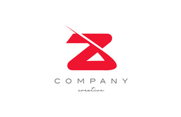 Fototapeta premium Swoosh Z colored letter logo icon design vector illustration in flat red color. creative template for business or company