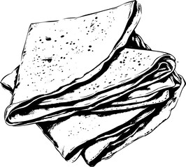 Crepes stake in sketch style, vector illustration. 