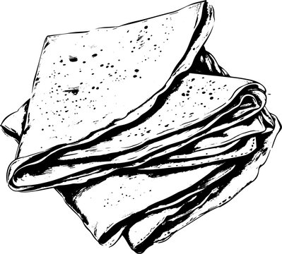 Crepes stake in sketch style, vector illustration. 