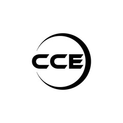 CCE letter logo design with white background in illustrator, cube logo, vector logo, modern alphabet font overlap style. calligraphy designs for logo, Poster, Invitation, etc.