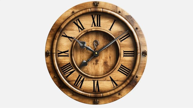 recommend clip art: wooden clock isolated on transparent background Ai Generative