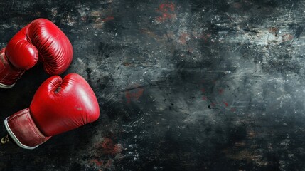 Boxing advertisment background with copy space - obrazy, fototapety, plakaty