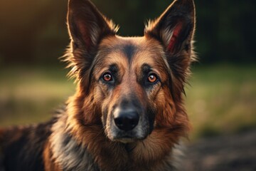 a German Shepherd dog dangrous and hungry look