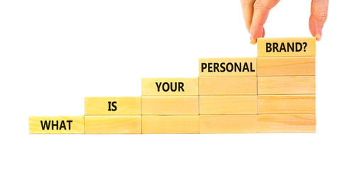 What is your personal brand symbol. Concept words What is your personal brand on wooden blocks....