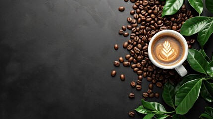 coffee shop advertisment background with copy space - obrazy, fototapety, plakaty