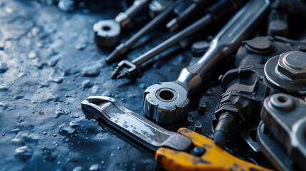 Fototapeta premium car repair advertisment background with copy space