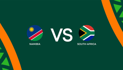 Africa Cup of Nations Cote d'Ivoire 2023-2024, Namibia vs South Africa. Vector Illustration.