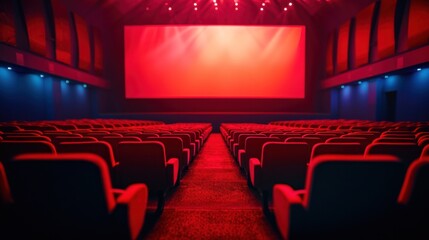 Fototapeta premium Cinema advertisment background with copy space