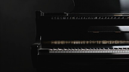 black piano background with copy space