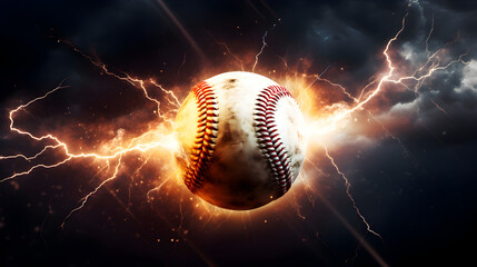  Baseball Ball with fire background