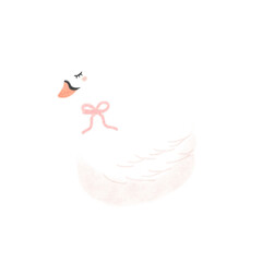 swan with ribbon
