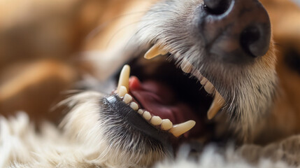 Close-up of a dog's open mouth.